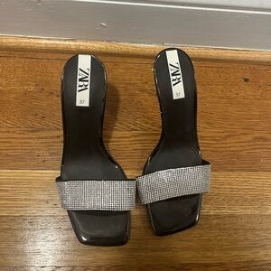 Zara rhinestone heels